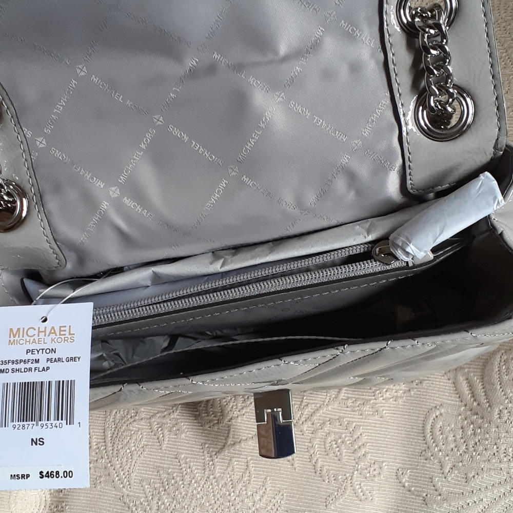 Michael Kors- Peyton Shoulder bag- Pearl Grey - Picture 7 of 9